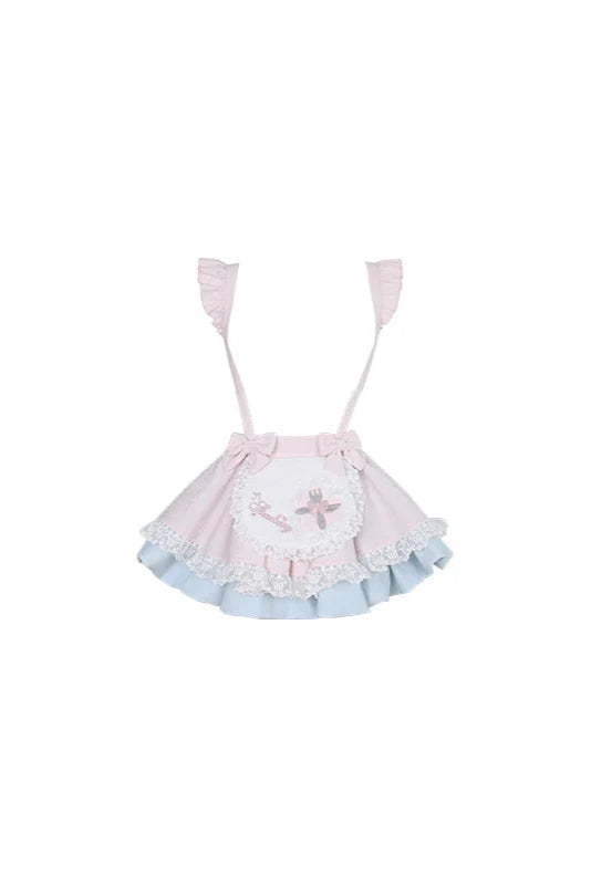 + Cake Suspender Pudding Top Puff Milk Sleeve Skirt