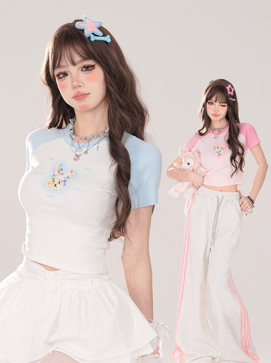 Bunny Short Raglan Cute T-Shirt