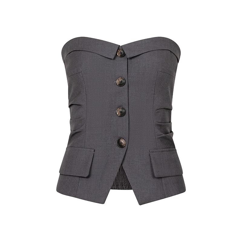 グレーのアップセットビスチェ