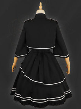 アーミーアップロースカートブルンブルケープダークミリタリーバトルジャケットユニフォームセット