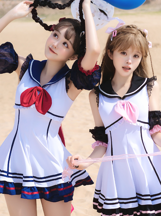 Dress Swimsuit Sailor Frilled Lolita Marine
