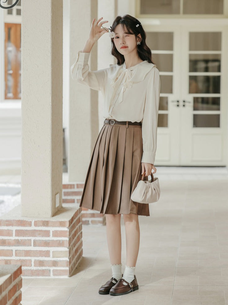 シックなシャツ シフォン フレンチフリル レトロ