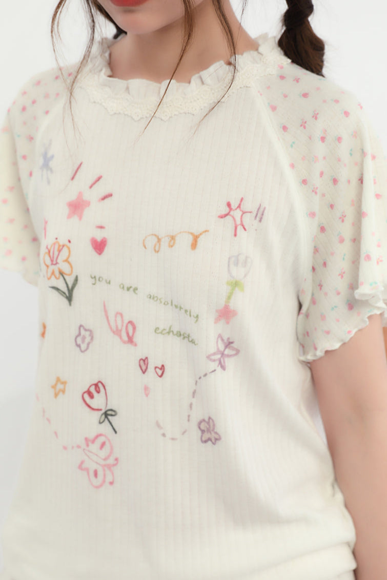 ラウンドフローラルトップネックハート