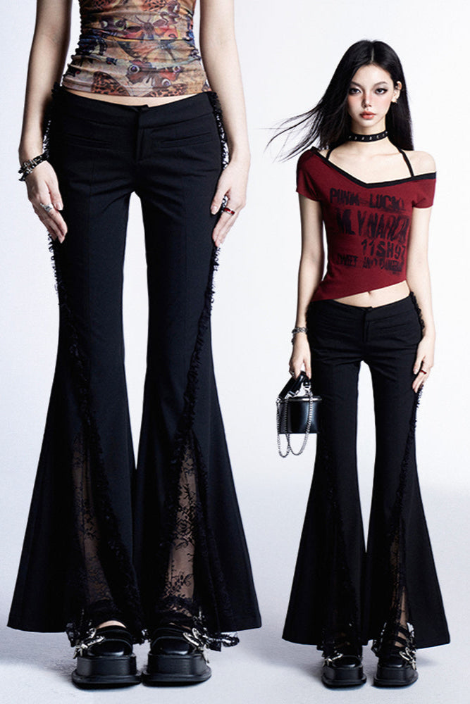 スパイシーレースマイクロフレアパンツ