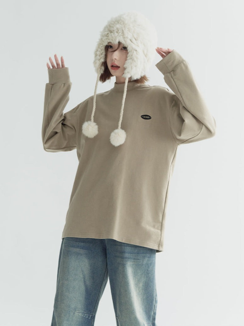 Casual Collar Loose-bottomed Top Half-high