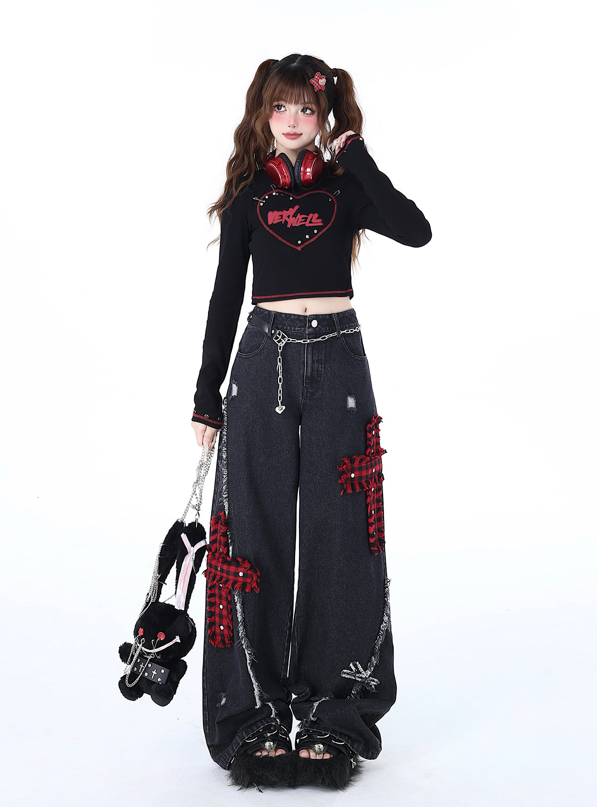 Love Fit Retro Girl Pin Print Top Schlank Hot