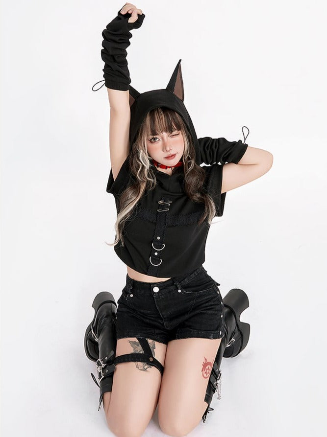 Mode Denim Short Garter Pants