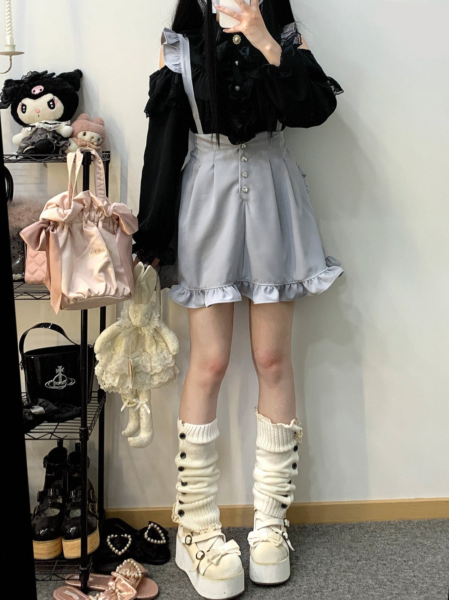 Schulterfreies Hemd mit Schleifenspitze