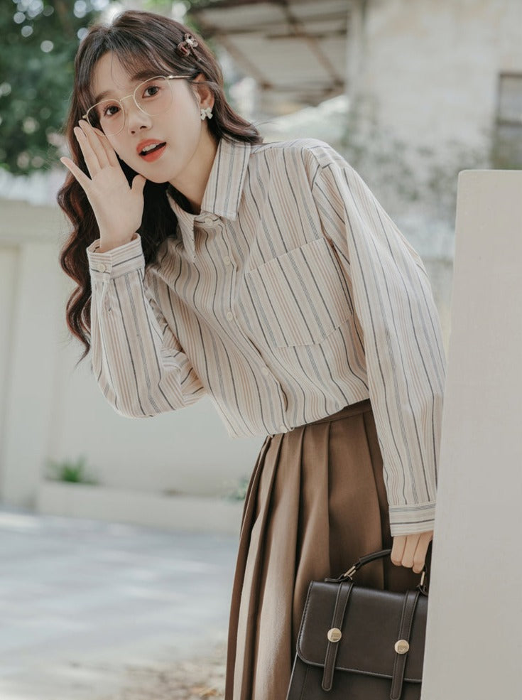 Krawatte College Style Hemd Streifen