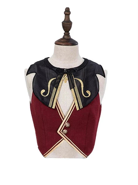 ジャカード刺繍のクラシックコンダクターシャツスカートセットアップ