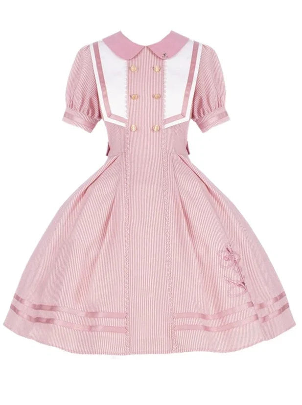 サマードレス クラ サマーストライプドレス ネイビー + エレガント