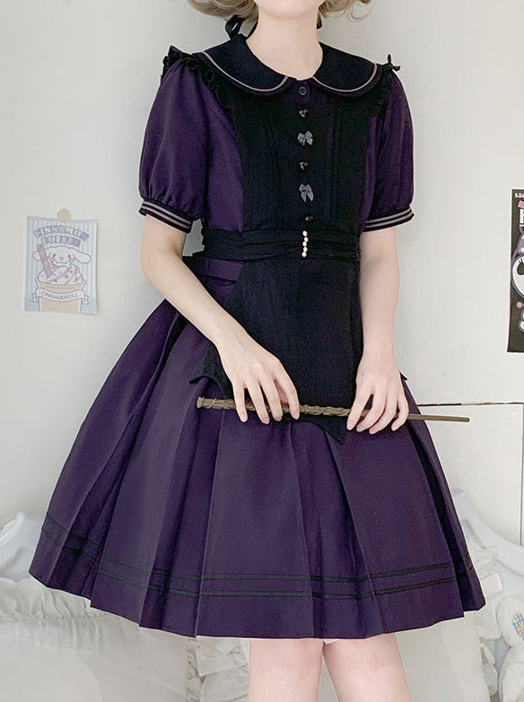 カラー ホワイト ブラック ロリータ ソリッド エプロン