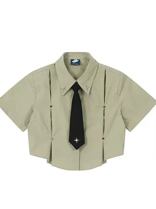 Style Shirt American Short College Tie