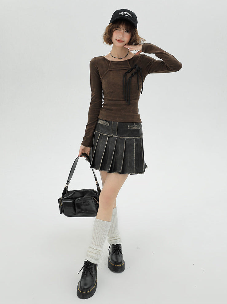 Knit Slim China Retro Top Tassel