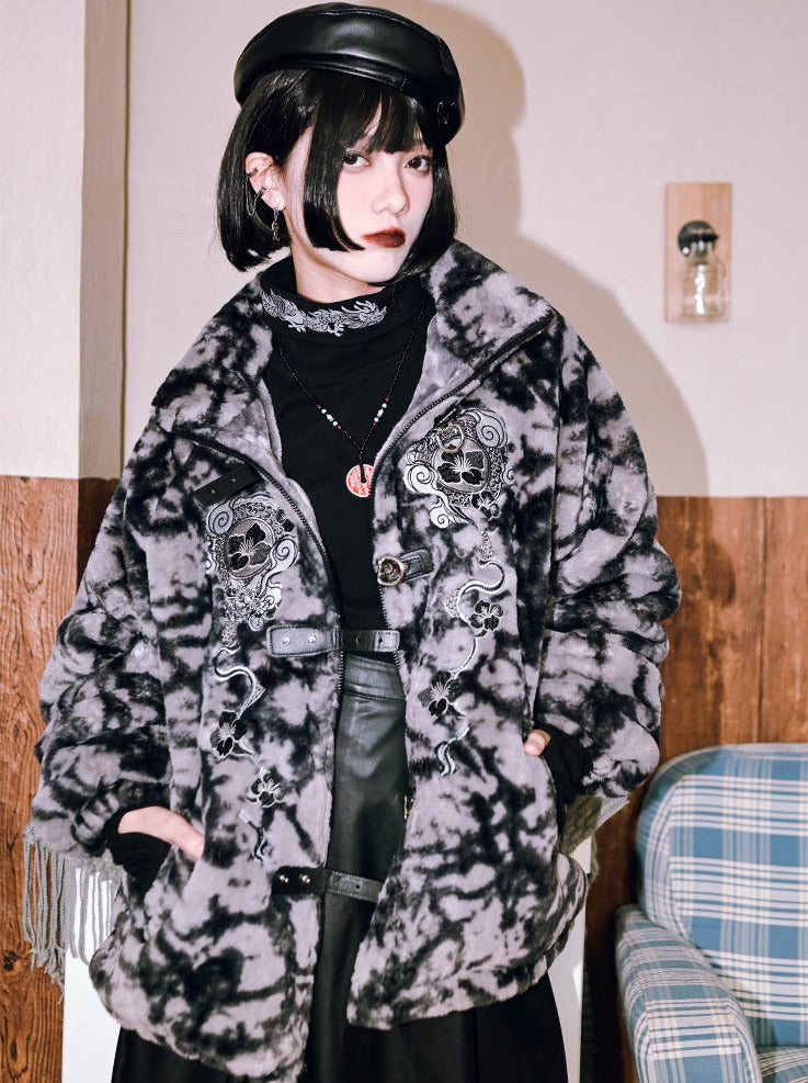 ハイベースシャツ ドラゴンプリントネック