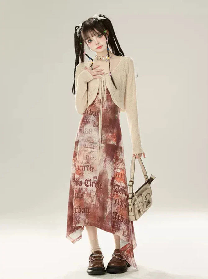 ドレス デジタル イレギュラー プリント サスペンダー アメリカン