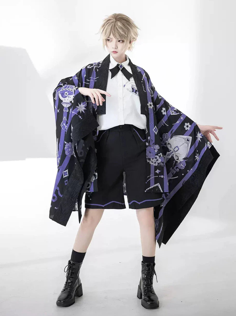 Retro Sunscreen Summer Print Cape Cardigan