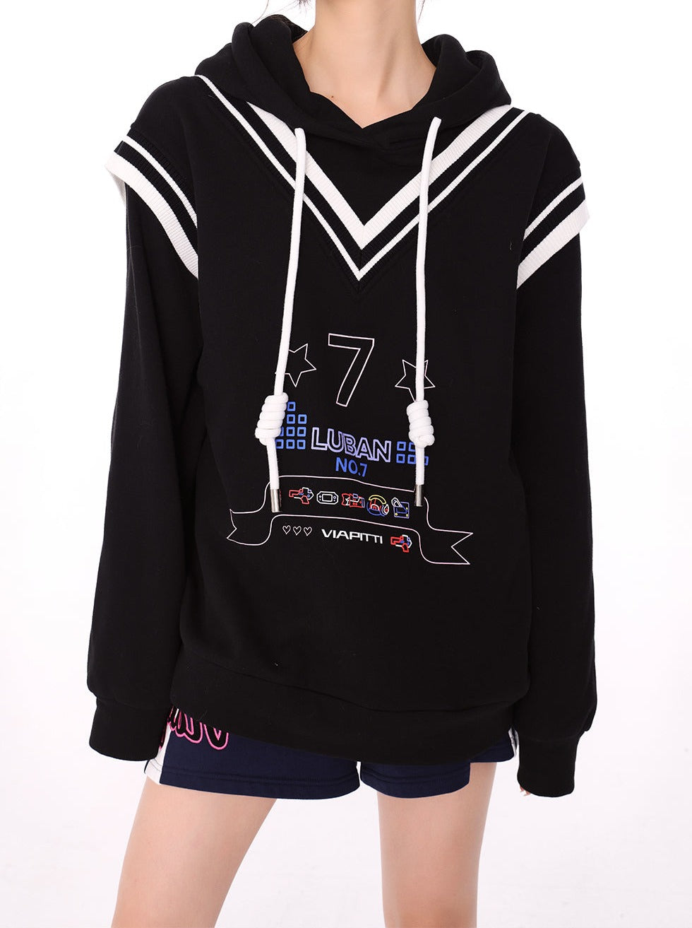 Seven Logo Mode Sweatshirt Kapuzenpullover