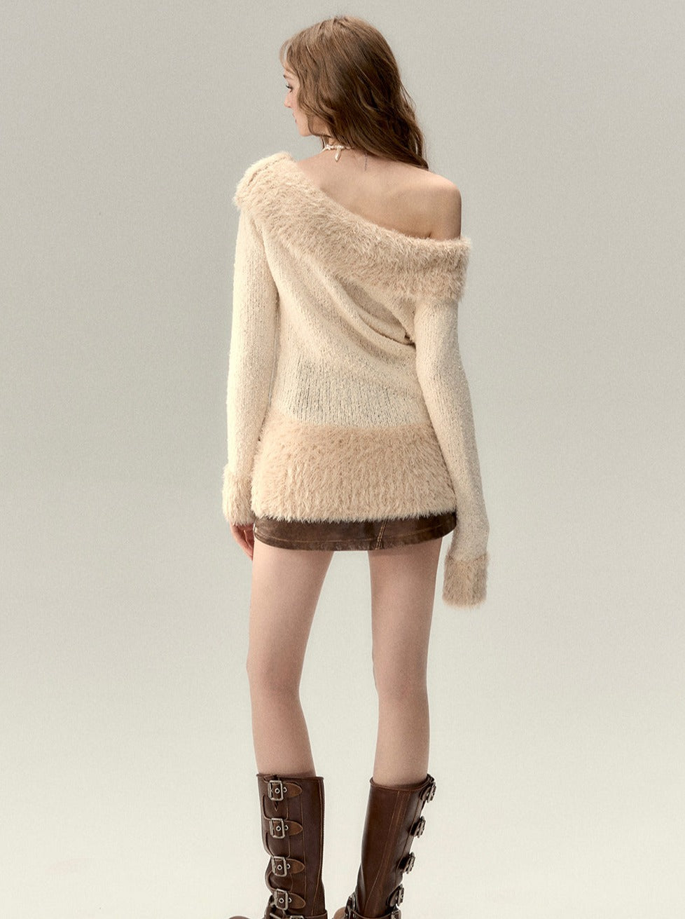 Off-Shoulder One Point Nitt Tops