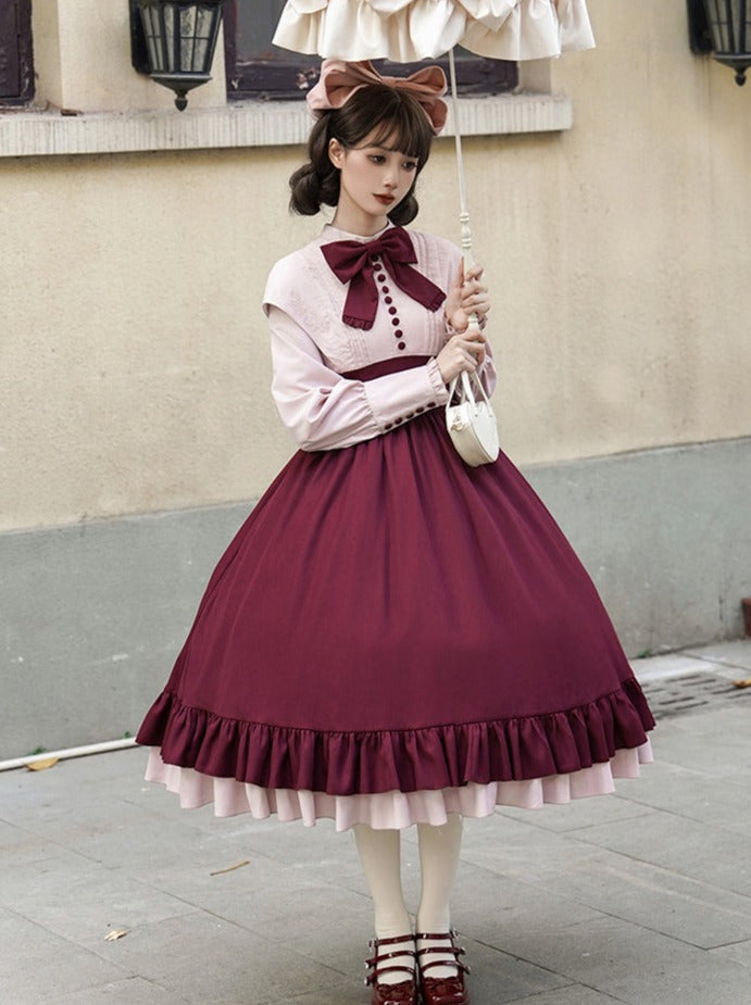 Rose Piece Lolita Faux Kula Kleid Zwei