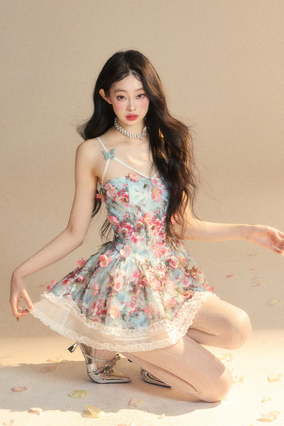 Camisole Blumenprodukt Prinzessin Kleid Malerei Vorbestellung