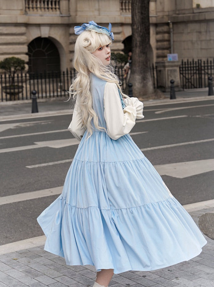 Zweiteiliges Lolita-Kula-Kleid mit Blumenstickerei