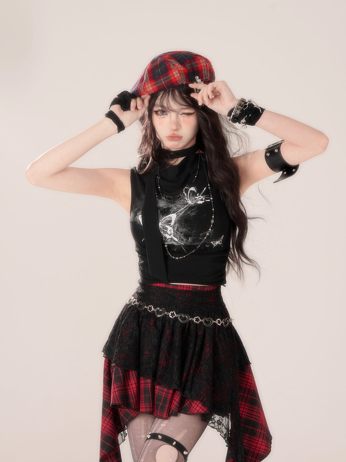 Super Girl Cool Sweet Tops Black Y2K