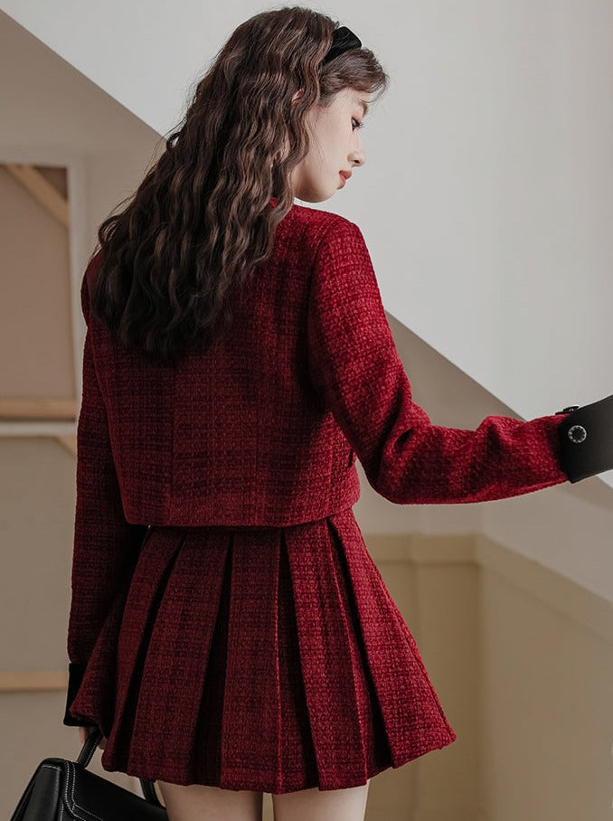 Rockjacke + Tweed Dark Girly Retro Plissee