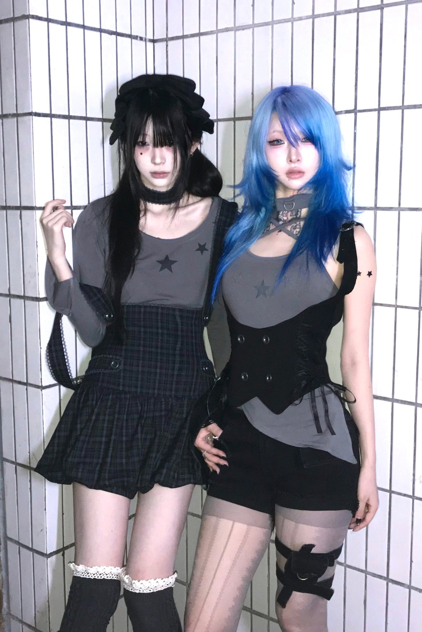 Skirt Suspender + Inner Plaid Tutu Pants