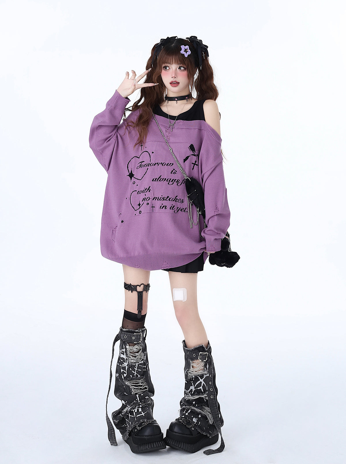 Off-Shoulder Zweiteiler Lazy Cool Faux Top Sweet Girly