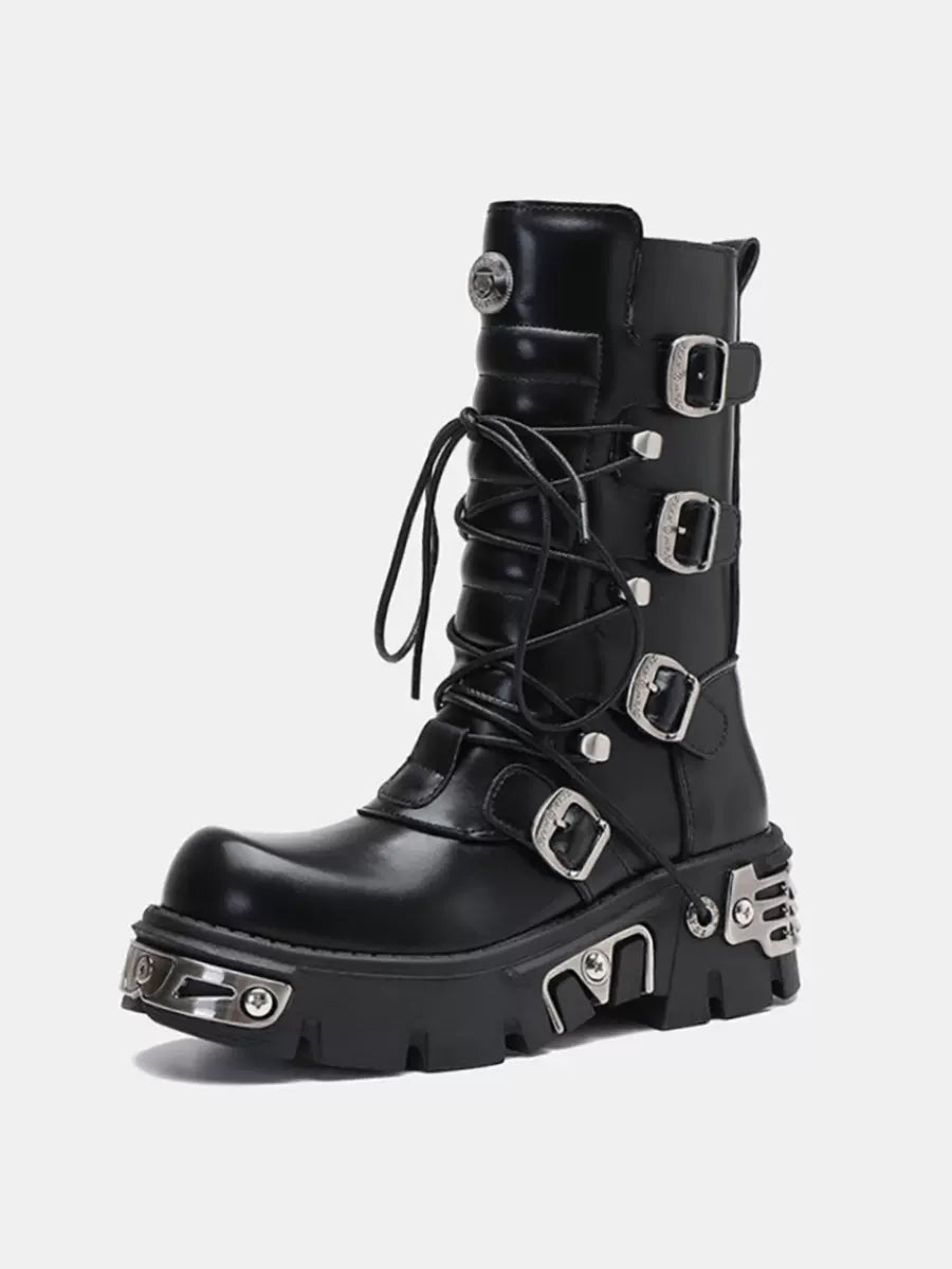 Plattform Punk Metal Rock Stiefel Retro