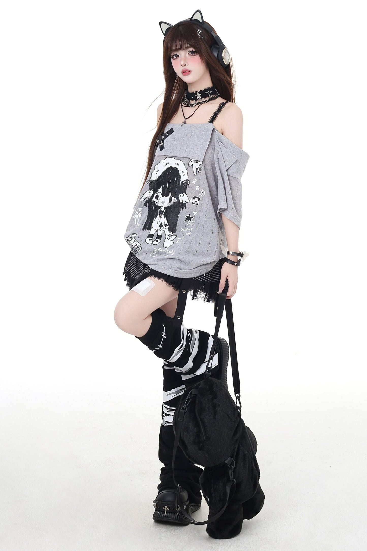 T-Shirt Strap Asia Anime Mine Dark