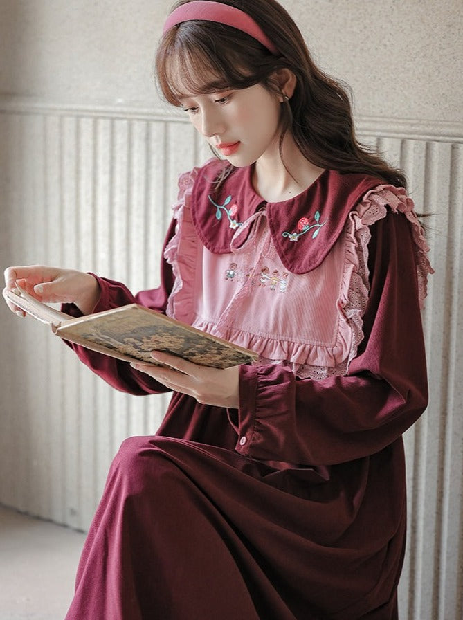 Ruffle Strawberry Retro Dress Collar