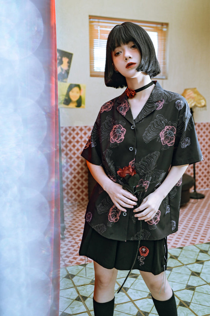 フラワーハーフチャイナボーンパンツ