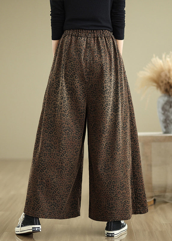 Printtaschen Bio-Leopardenhose mit weitem Bein