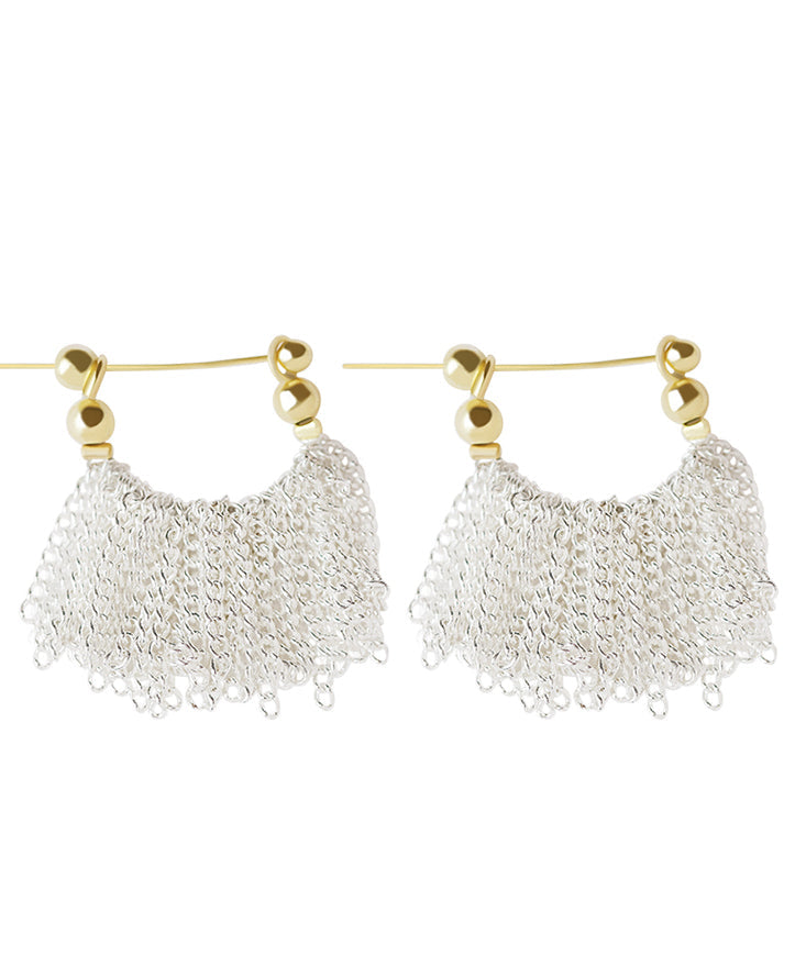 イヤリング オリジナル オーバーギルドデザイン 銅フープ ホワイトウォーターフォールタッセル