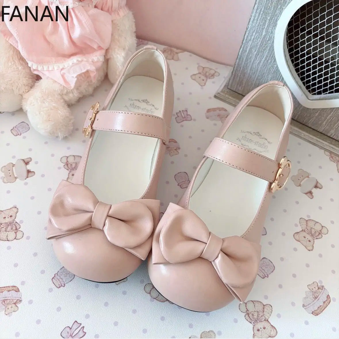 Elegant Princess Pink Leather Heel Shoes - 35-43