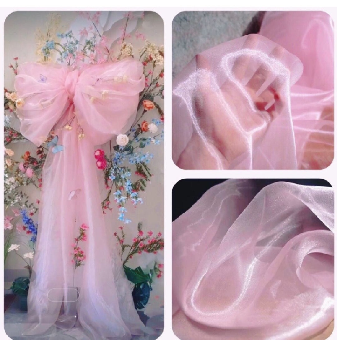 Sweet Lolita Pink Back Bow - Elegant Ribbon Accessory