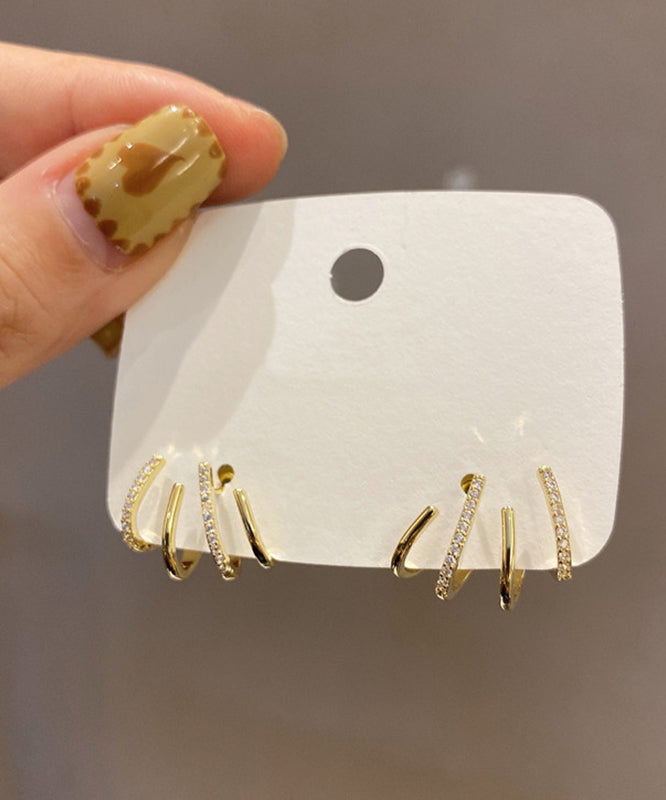 Zirkon Kupfer Gold Einzigartige Legierung Ohrstecker