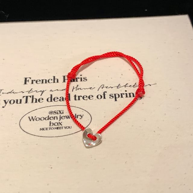 Bracelet Heart String Alloy