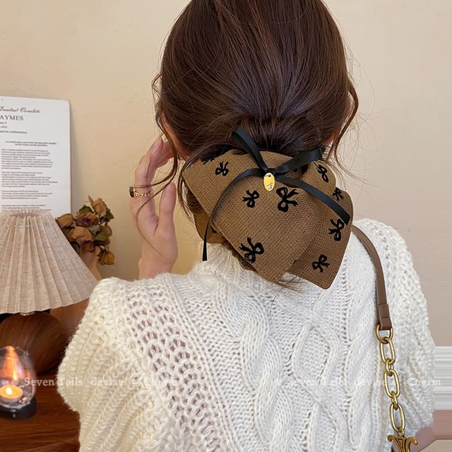 Hair Scrunchie Bow Print