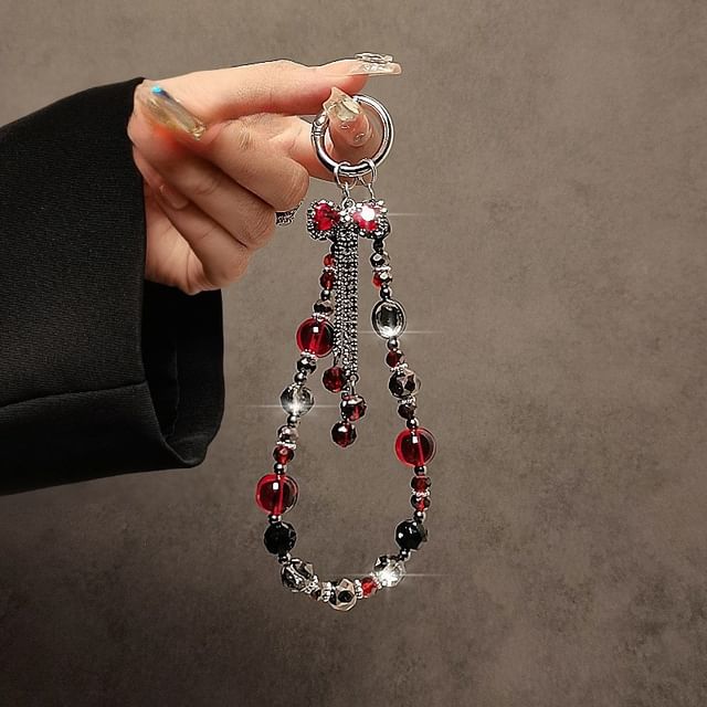 Faux Strap Phone Bow Crystal