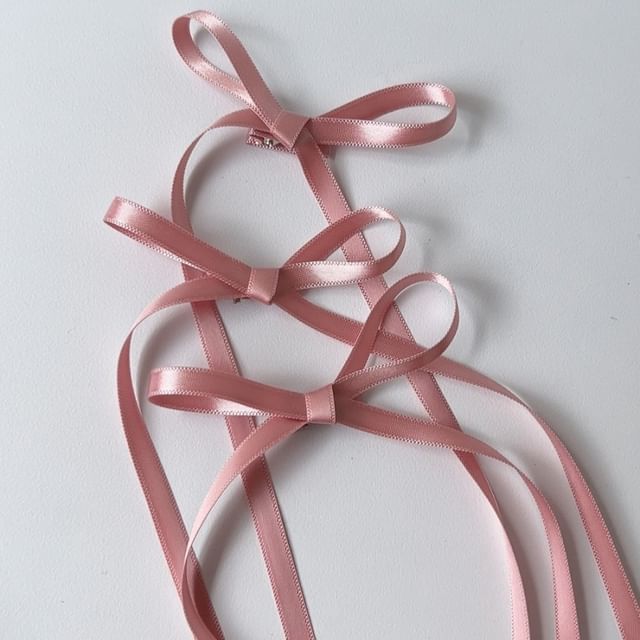 リボンプレーンヘアクリップ3個セット: