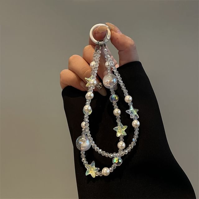 Faux Pearl Phone Star Lanyard
