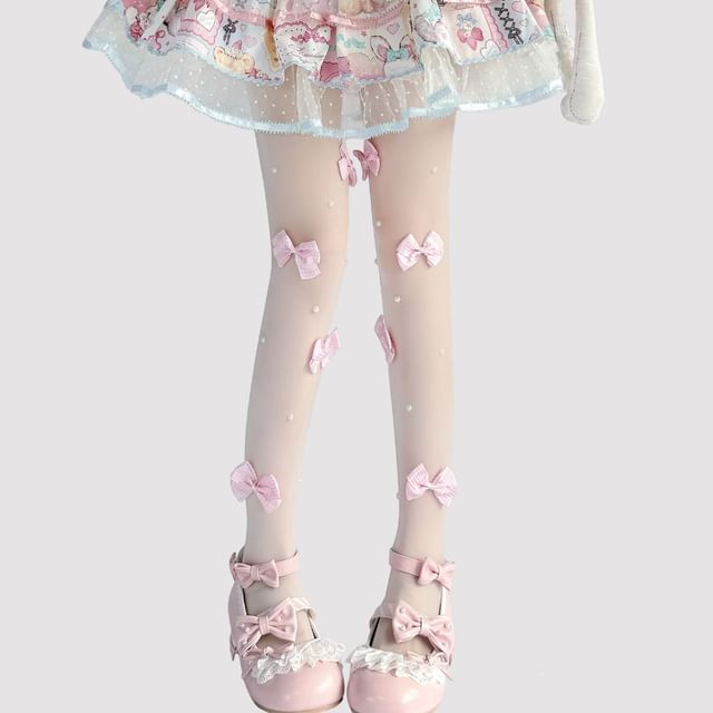 Sheer Bow Tights