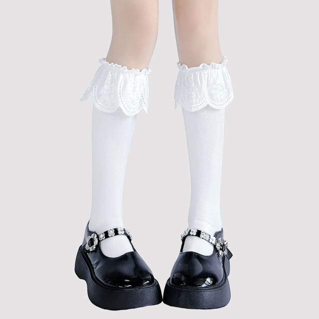 Spitze (verschiedene Designs für hohe Kniestrümpfe mit Besatz)