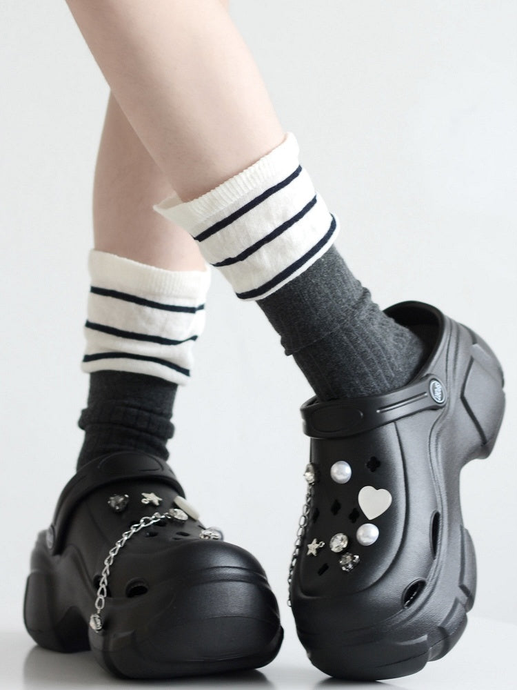 Fake Design Pattern 4 Two-Pieces Socks Striped Colors