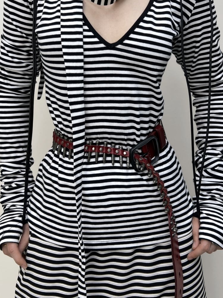 Y2K Gothic Punk Nieten Kugeln Taillengürtel