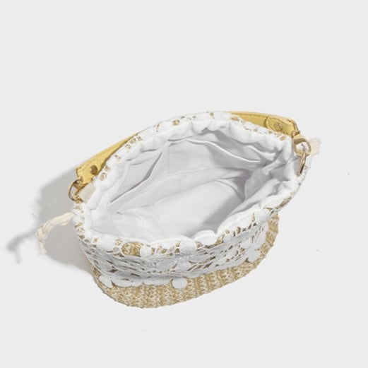2 White Bucket with Options Lace Bag Decorarion Elegant