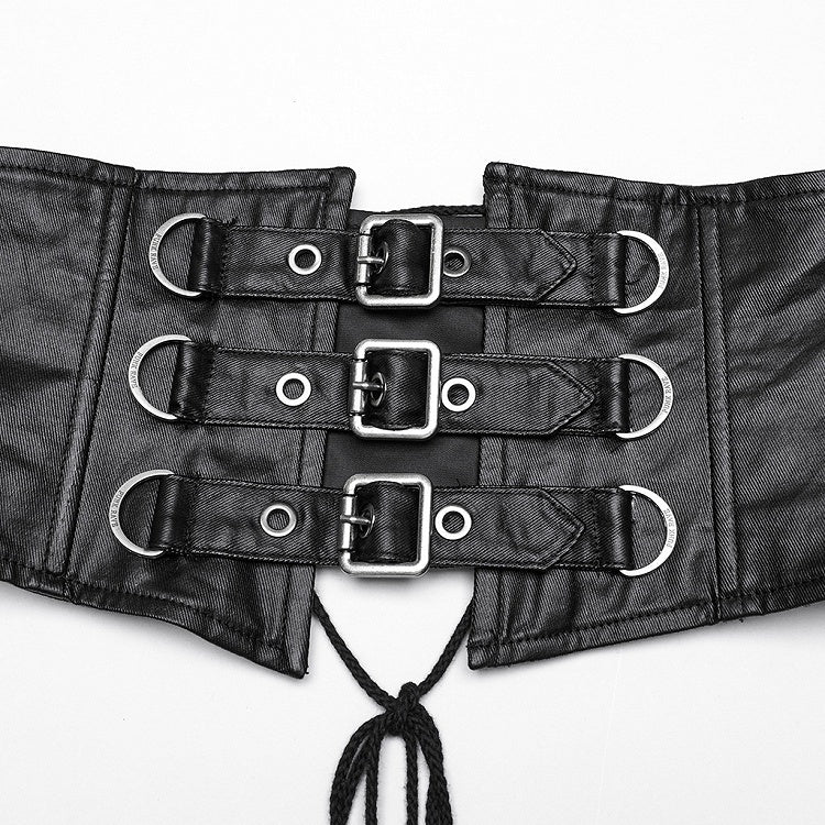 Asymmetric Goth Black Lapel Kimono